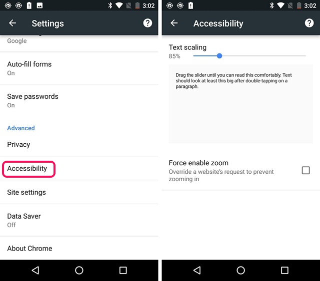 change-text-size-chrome-android