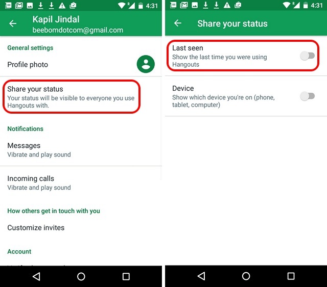 How to Disable Google Hangouts Last Seen Feature Beebom