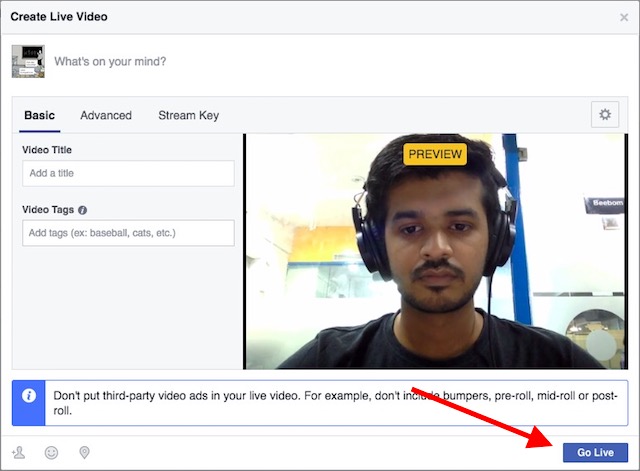 how to facebook live stream on mac