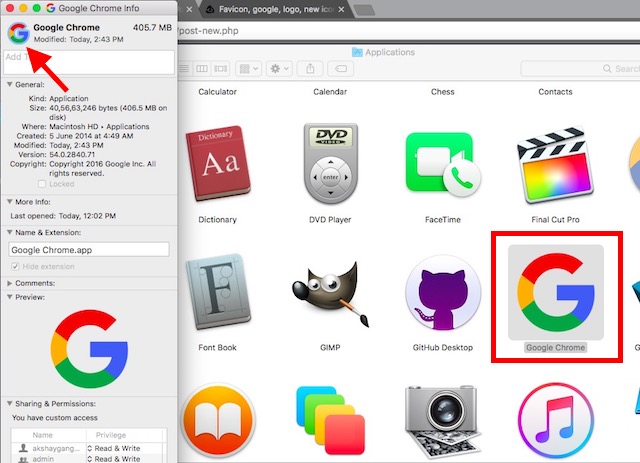 add custom app icons in macOS paste the new icon