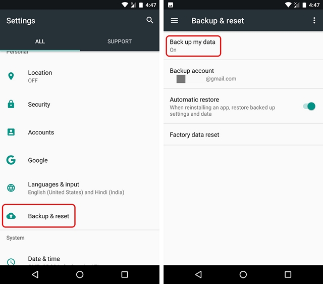 Backup-Android-Google-Konto