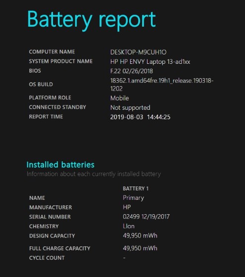 Battery Report 1