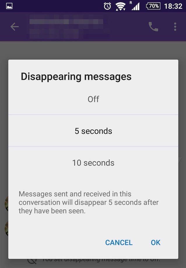 signal disappearing messages not working