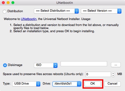 Mac で Linux Live USB ドライブを起動する方法