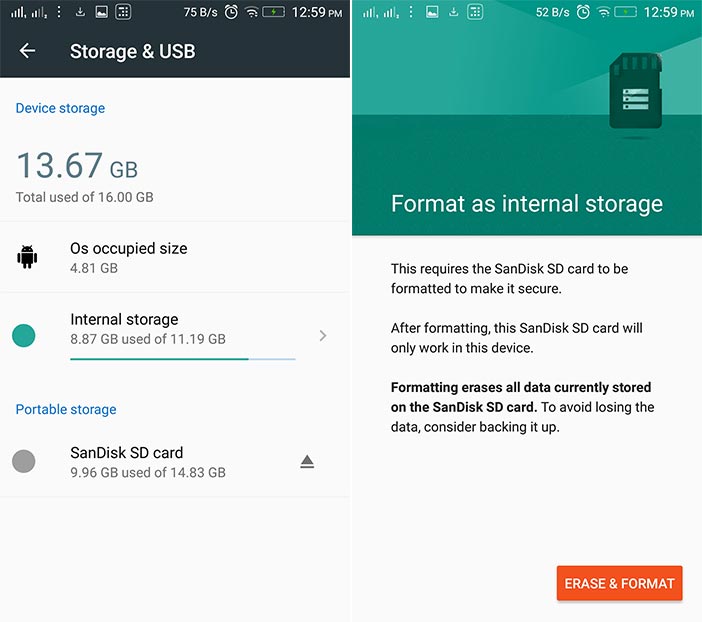 how to format sd card android 10