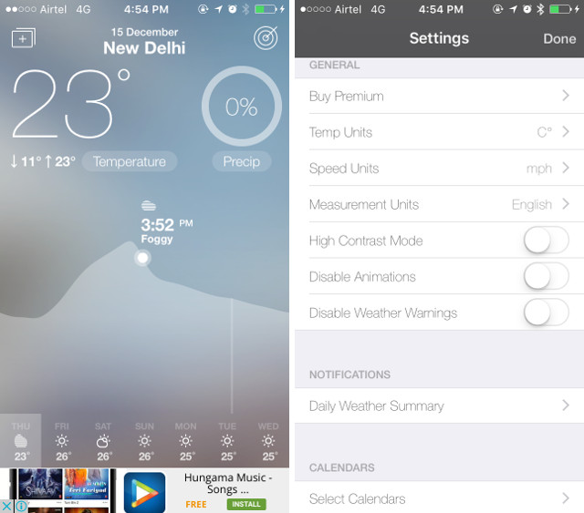 fresh air weather app for iPhone