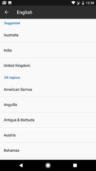 Android Sprachliste