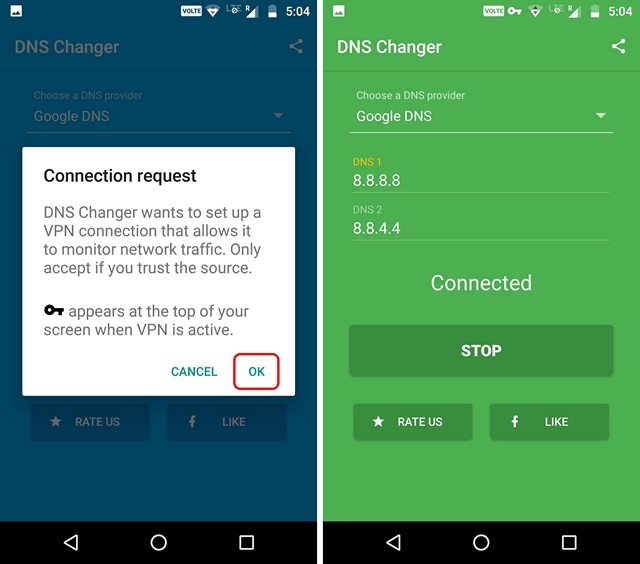 Android ошибка dns неизвестный узел