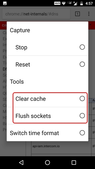 Clear DNS Cache Android