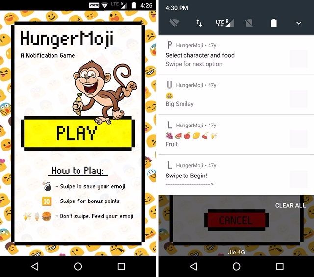 hungermoji-notification-game-Android Experiments