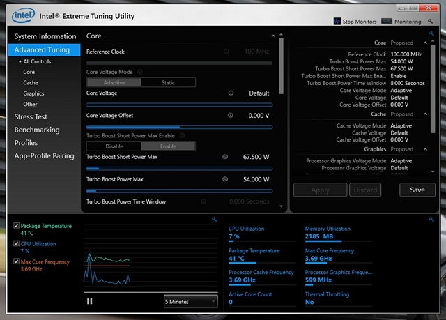 why is my laptop crashing from the intel extreme tuning utility