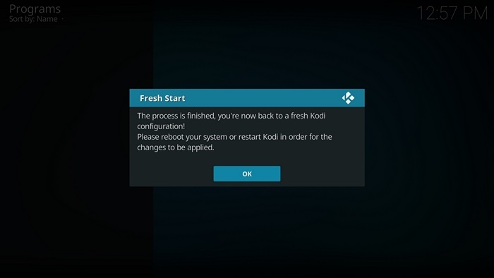 Reset Kodi Krypton