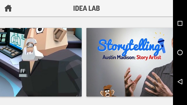 Toontastic Idea Lab screen