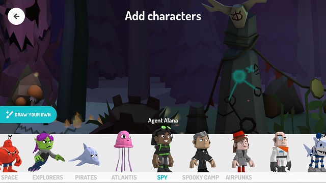 Toontastic character selection