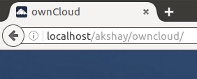 go to localhost url for owncloud