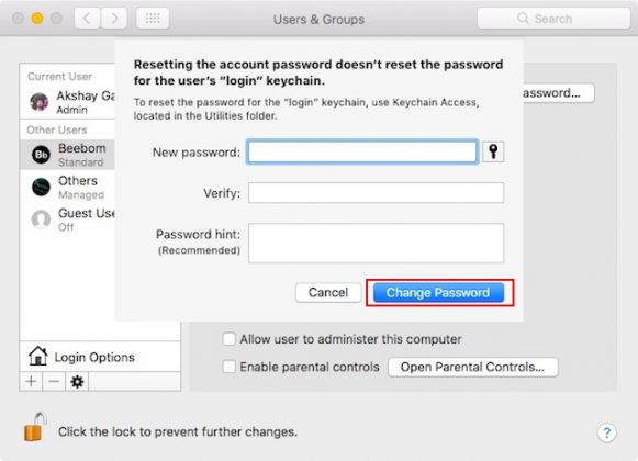 mac keeps asking for password update