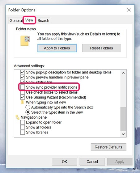 File Explorer View Options