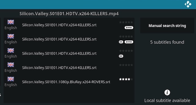 subtitles on kodi 18