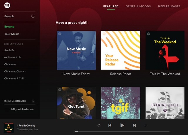 spotify web player