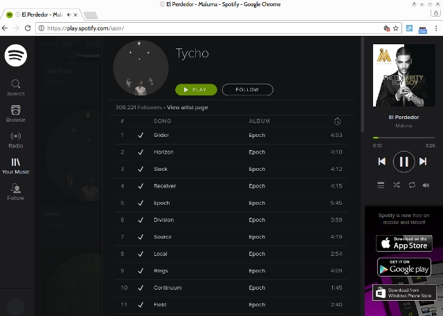 open spotify web