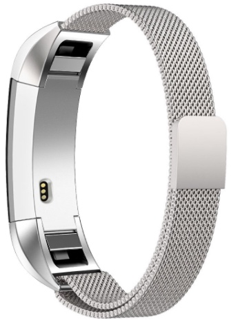 Glasperle S Weiye Perlenarmband kompatibel mit Fitbit Alta und Alta HR small Edelstahl Edelstahl elastisches Stretch-Armband