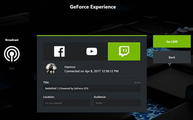 How To Record And Stream Gameplay Using NVIDIA GeForce Experience