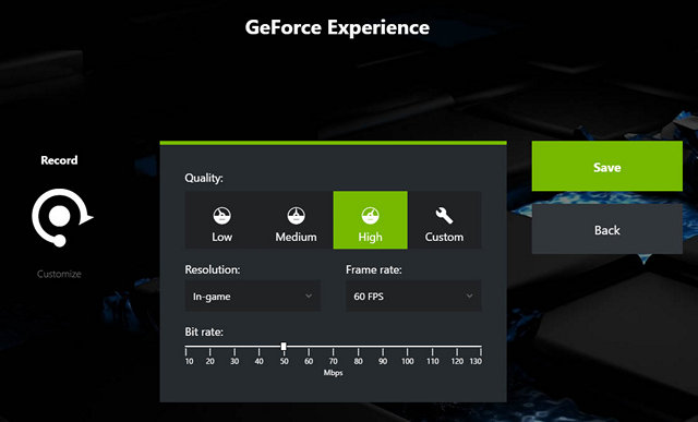 geforce experience desktop capture