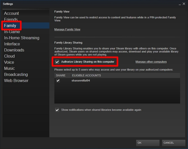 How to Share Steam Games Using Steam Family Sharing