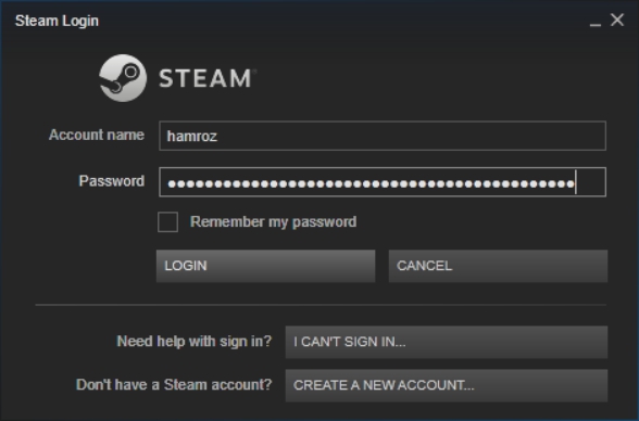 steam family mode verifying login information