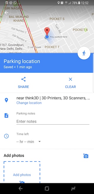 Google Maps Now Lets You Save Parking Location