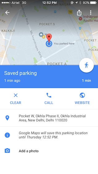 Google Maps Now Lets You Save Parking Location