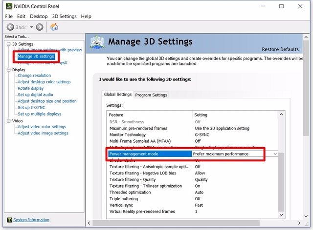 nvidia power management consistent performance