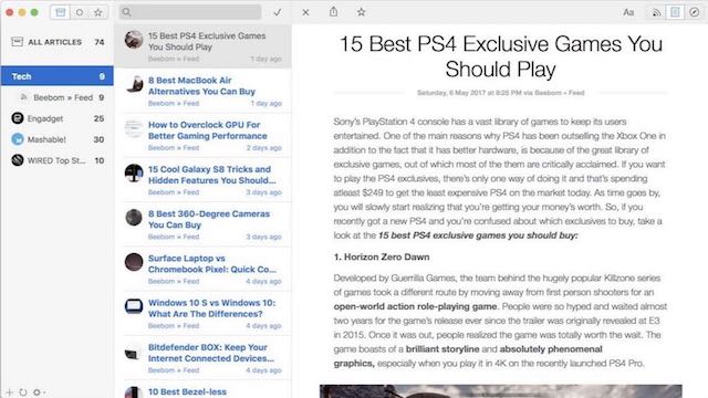 top rss reader for mac