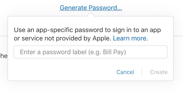 App specific password