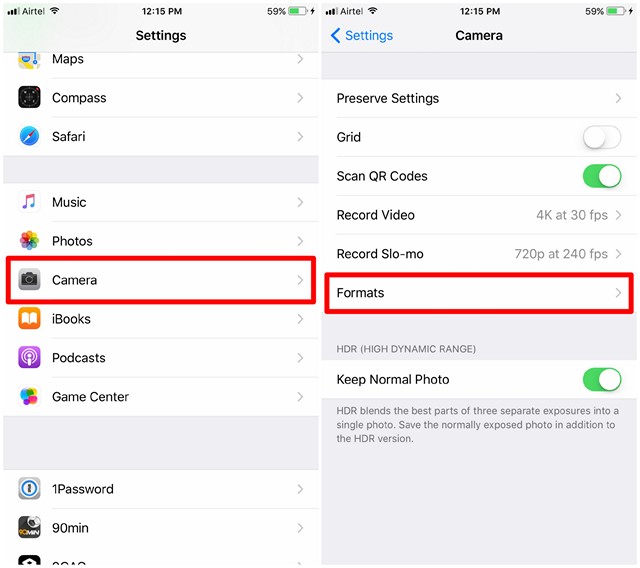 How to Disable High Efficiency Image Format in iOS 11