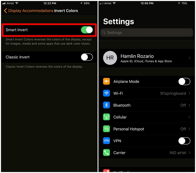 How to Enable Hidden Dark Mode In iOS 11