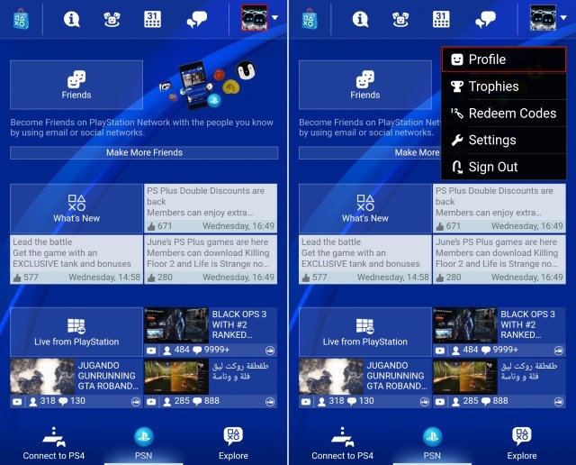 Edit Profil Aplikasi PlayStation