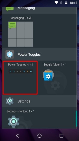 Power Toggles Add Widget