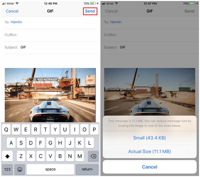 كيفية إرسال صور حية بصيغة GIF في iOS 11