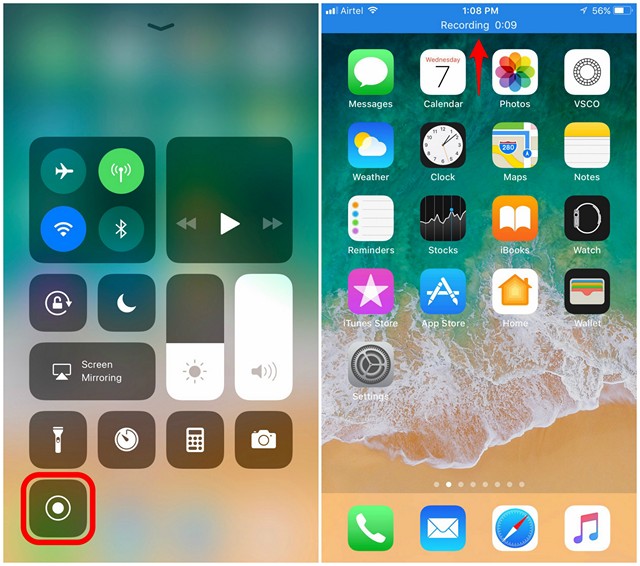 Come registrare lo schermo in iOS 11 in modo nativo