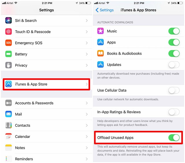 Como descarregar aplicativos no iOS 11 para armazenamento gratuito