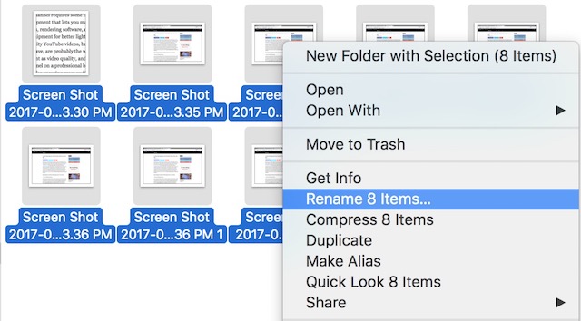 shortcurt to easy rename on mac