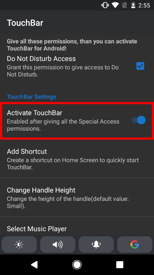 Activate Touchbar