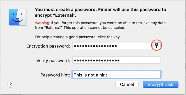 Password entering