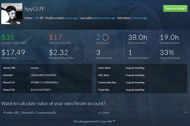 Steam Value