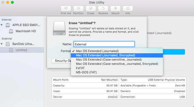 formatting with encryption