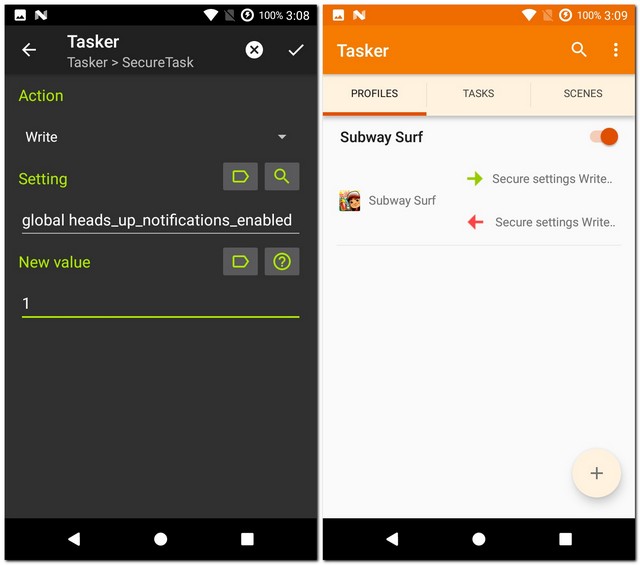 Task exit. Tasker Android.