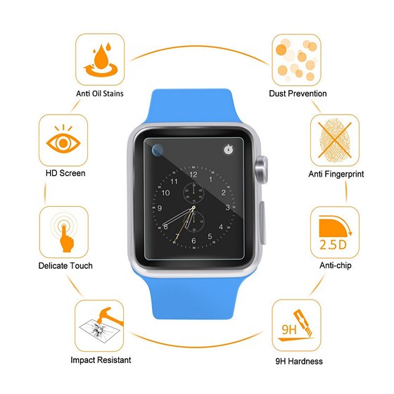 Atill Tempered Glass Screen Protector For Apple Watch