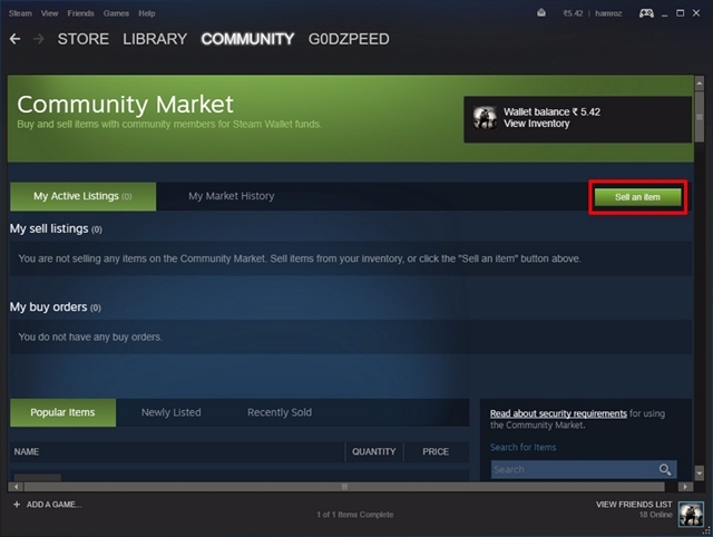 sell steam items for bitcoin