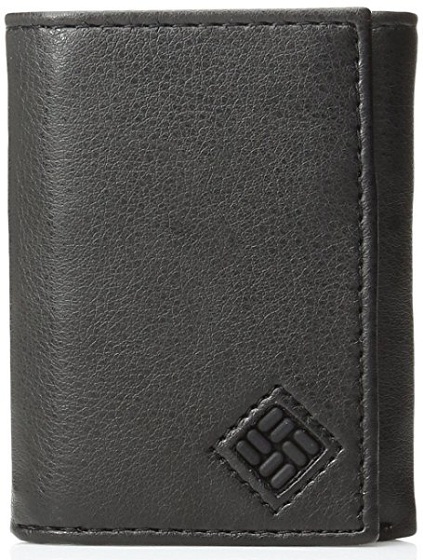 Big Skinny Trifold Vertical Security Protection Credit Card Slots and ID Window Columbia Mens RFID Leather Wallet 
